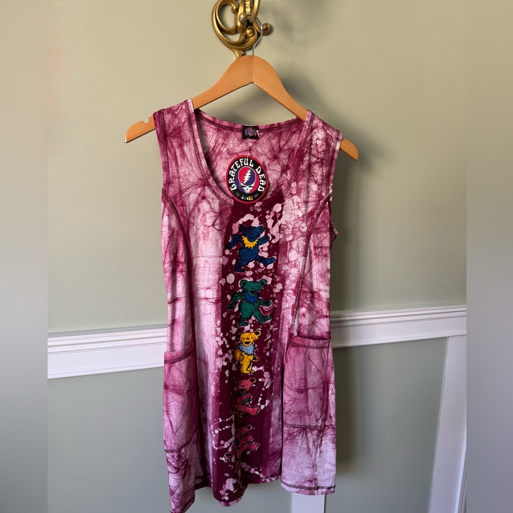 Grateful Dead Women's Tie-Dye Mini Dress - Purple and Pink